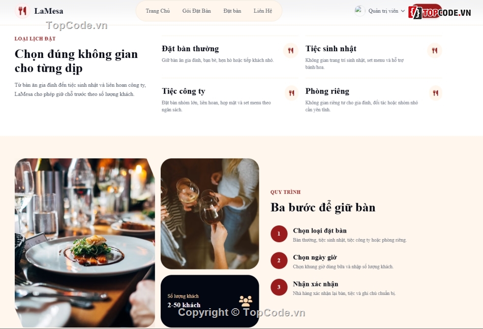 web đặt hàng,website nhà hàng,nhà hàng